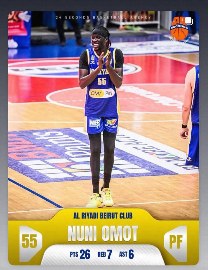 CBA水平还是高，前北京外援奥莫特黎巴嫩首秀砍下26分7板6助