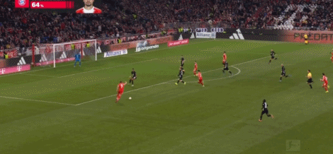 第69分钟，凯恩精彩兜射破门，拜仁6-1狼堡